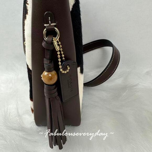 Coach Hadley Mini Crossbody Bag With Cow Print And Tassel CCE14 NWT - Picture 4 of 10